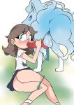  2021 alolan_ninetales animal_genitalia animal_penis anus backsack balls bestiality blue_body blue_bottomwear blue_clothing blue_eyes blue_fur blue_skirt bottomwear butt canid canine canine_penis clothed clothing duo erection fellatio female female_on_feral female_penetrated feral feral_penetrating feral_penetrating_human fur genitals grey_hair hair hi_res human human_on_feral human_penetrated interspecies joshin looking_at_viewer looking_back looking_back_at_viewer male male/female male_on_human male_penetrating male_penetrating_female mammal nintendo oral oral_penetration panties panties_around_legs panties_down partially_clothed penetration penile penile_penetration penis penis_grab pok&eacute;mon pok&eacute;mon_(species) pussy red_penis regional_form_(pok&eacute;mon) sex shirt skirt topwear underwear underwear_down upskirt video_games white_clothing white_shirt white_topwear 