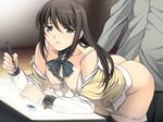  1boy 1girl ass bent_over black_hair blue_eyes bottomless bra breasts chains collar doggystyle drawing eraser game_cg hetero lingerie long_hair looking_at_viewer nipples open_clothes panties panties_around_leg panty_pull pen ribbon sakurajima_saromako school_uniform seifuku sex tears topless torn_clothes tsurumiku underwear vaginal white_panties yume_kui_-tsurumiku_shiki_game_seisaku- yumekui_-tsurumiku_shiki- yumekui_tsurumiku_shiki_game_seisaku 