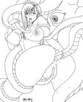  1girl anal final_fantasy final_fantasy_vii garigari_hakase monochrome shuma_gorath tentacle tifa_lockhart vaginal 
