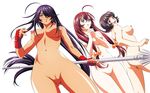  3girls ass breasts erect_nipples highres ikkitousen kan'u_unchou kanu_unchou legs multiple_girls navel nipples nude nude_filter photoshop pussy thighs uncensored 