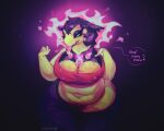  absurd_res anthro big_breasts breasts bypbap cleavage clothed clothing dialogue female fire hi_res hisuian_typhlosion nintendo nipple_outline panties pok&eacute;mon pok&eacute;mon_(species) regional_form_(pok&eacute;mon) solo thick_thighs underwear video_games 