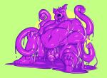  abstract_background anthro domestic_pig javkiller male mammal purple_body slime solo suid suina sus_(pig) tentacles 