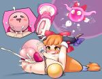  alien anus balls big_balls big_penis bodily_fluids cum cum_inside dizzytizzy duo female genital_fluids genitals hi_res humanoid kirby kirby_(series) male male/female nintendo penetration penis pussy suika_ibuki touhou vaginal vaginal_penetration video_games waddling_head 