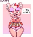  anthro clothing cookie female food giggles_(htf) happy_tree_friends hi_res mammal mocho4266 panties pink solo underwear ursid wide_hips 