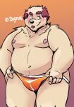  2022 anthro belly black_nose blush canid canine canis clothing domestic_dog hi_res humanoid_hands kemono male mammal moobs navel nipples overweight overweight_male realiron_(artist) solo underwear 