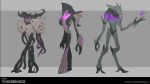  1boy alternate_costume character_name concept_art full_body grey_background highres ivern league_of_legends pink_eyes tentacles two-tone_background vladbacescu web_address 