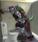  absurd_res alcoholic_drink anal anarchy anthro bathroom berngruff bodily_fluids bodily_fluids_drip clothed clothed_sex clothing clothing_aside cum cum_in_ass cum_inside duo genital_fluids hair hi_res hyaenid inebriated male male/male male_penetrated male_penetrating male_penetrating_male mammal mohawk partially_clothed penetration piercing precum precum_string public public_restroom public_sex purple_clothing purple_hair purple_underwear restroom_stall sex sneaky stealth_sex toilet underwear underwear_around_one_leg underwear_aside underwear_down 