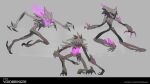  1boy character_name from_side full_body grey_background highres ivern league_of_legends sharp_teeth spot_color teeth vladbacescu voidling web_address 