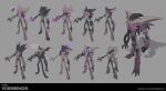  1boy character_name concept_art english_text full_body grey_background highres ivern league_of_legends official_alternate_costume open_mouth pink_eyes simple_background spot_color vladbacescu web_address 