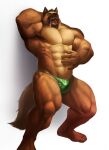  2017 5_fingers 5_toes anthro barefoot big_muscles black_nose brown_body brown_fur brown_hair bulge canid canine canis clothed clothing domestic_dog echin eyes_closed feet fingers fur german_shepherd hair herding_dog hi_res huge_muscles humanoid_feet humanoid_hands jason_steiner male mammal muscular muscular_anthro muscular_male open_mouth pastoral_dog pink_tongue plantigrade simple_background solo thong toes tongue tongue_out topless underwear underwear_only veiny_muscles white_background 