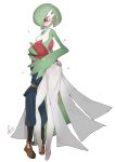  1boy 1girl age_difference alternate_breast_size blush breasts colored_skin commentary_request full_body gardevoir green_hair hat height_difference hetero highres hug medium_breasts mixed-language_commentary multicolored_skin onee-shota pokemon pokemon_(creature) pokemon_(game) pokemon_legends:_arceus red_eyes rei_(pokemon) rib:y(uhki) signature simple_background size_difference smile standing twitter_username two-tone_skin white_background white_skin 
