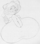  anthro big_breasts breasts clothing eyelashes eyes_closed female fur harvey_beaks harvey_beaks_(series) head_tuft huge_breasts hyper hyper_breasts mammal markings mature_anthro mature_female meryl_(harvey_beaks) monochrome procyonid raccoon sbshouseofpancakes sharp_teeth tail_markings teeth traditional_media_(artwork) tuft 