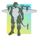  1:1 2022 aircraft anthro antonov camo camo_skin featureless_crotch hi_res living_aircraft living_machine living_vehicle machine male musclegut ndragon3 propeller simple_background solo standing vehicle 