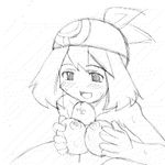  animated animated_gif bb blush breasts copo_deluxe gif haruka_(pokemon) large_breasts lowres monochrome paizuri penis pokemon smile uncensored 