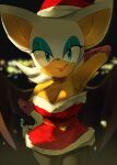  2021 anthro breasts chiropteran christmas christmas_clothing christmas_headwear cleavage clothed clothing eyeshadow female hat headgear headwear hi_res holidays lipstick makeup mammal membrane_(anatomy) membranous_wings pachirisus rouge_the_bat santa_hat sega smile solo sonic_the_hedgehog_(series) wings 