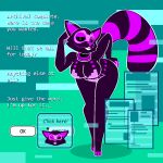  1:1 ai anthro aygee big_breasts breasts dialogue english_text female looking_at_viewer mammal procyonid program racc raccoon solo suggestive_dialogue talking_to_viewer text 