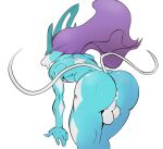  angry anthro anus balls bent_over canid canine dcapmode genitals hair hi_res legendary_pok&eacute;mon legs_together long_hair looking_at_viewer looking_back looking_back_at_viewer male mammal muscular nintendo pok&eacute;mon pok&eacute;mon_(species) rear_view serious solo suicune tagme video_games 