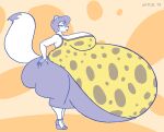  2019 anthro arctic_fox belly big_belly big_breasts big_butt bottomwear bracelet breasts butt canid canine clothing digital_media_(artwork) female footwear fox hand_on_butt hi_res high_heels huge_breasts huge_butt huge_thighs hyper hyper_pregnancy jewelry mammal nicole_(satsumalord) pregnant satsumalord shirt shoes side_view sketch skirt solo thick_thighs topwear 