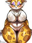  absurd_res anthro big_breasts breasts clawroline curvy_figure felid female genitals hi_res isolatedartest kirby_(series) leopard looking_at_viewer mammal nintendo pantherine pussy simple_background solo standing thick_thighs video_games voluptuous white_background wide_hips 