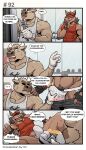  anthro boss_(gym_pals) bovid bovine bulge canid canine canis cattle clothed clothing cock_and_ball_torture comic duo erection erection_under_clothing genital_torture gym_pals h155296 hand_on_crotch hat headgear headwear hi_res jockstrap male male/male mammal manager_(gym_pals) nipple_piercing nipples piercing shirt tank_top tools topwear underwear wolf wrench 
