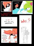  anthro bed braixen comic dialogue duo english_text female furniture hi_res hospital_bed intravenous kirlia nervous nintendo pok&eacute;mon pok&eacute;mon_(species) ponporio_(artist) red_eyes sleeping text video_games 