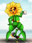  absurd_res bikini blobslimey boardwalk breasts clothed clothing container cup dialogue duo electronic_arts elemental_creature elemental_humanoid female flora_fauna flower flower_creature flower_humanoid genitals hi_res humanoid male partially_clothed plant plant_humanoid plants_vs._zombies plants_vs._zombies_heroes popcap_games pulling_underwear pussy sea solar_flare_(pvz) sunflower_(pvz) swimwear text video_games water 