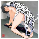  1girl all_fours animal barefoot bestiality breasts censored cum cum_in_pussy dog doggystyle eyes_closed feet kneeling machino_henmaru nipples nude open_mouth penis pussy sex soles toes vaginal 
