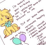  balloon birthday_card card english_text feral fiddleafox food fur hajime_(fiddleafox) honey_(food) inflatable informative male multi_tail ninetales nintendo pok&eacute;mon pok&eacute;mon_(species) scarf simple_background solo t-pose text video_games yellow_body yellow_fur 