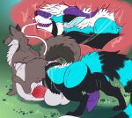  ailurid anal anal_vore anthro anthro_on_feral anthro_prey anus balls bestiality birdrabbit black_body black_fur blue_body blue_eyes blue_fur canid canine canis dragon feral feral_pred fur genitals grey_body grey_fur hair happy horn hybrid male male/male mammal multicolored_body multicolored_fur open_mouth penis purple_horn red_panda red_penis smile teeth vore white_body white_hair wolf 