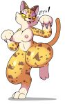  absurd_res anthro breasts clawroline claws eyeshadow felid female fur hi_res kingbeast kirby_(series) kirby_and_the_forgotten_land leopard makeup mammal nintendo pantherine simple_background smile solo spots video_games white_background 