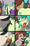  anal balls blush bodily_fluids bovid bovine brown_hair caluriri comic cutie_mark dock earth_pony equid equine female feral feral_on_feral friendship_is_magic genitals green_body hair half-closed_eyes hasbro hi_res horse kissing licking male male/female mammal my_little_pony narrowed_eyes open_mouth oral penis pony raised_tail rimming saliva sandbar_(mlp) sex tail_grab text tongue tongue_out yak yellow_eyes yona_yak_(mlp) 