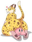  &lt;3 absurd_res anthro big_butt blush breasts butt clawroline claws eyeshadow felid female fur hi_res kingbeast kirby kirby_(series) kirby_and_the_forgotten_land leopard makeup mammal nintendo pantherine simple_background smile spots video_games white_background 