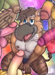  anthro avian balls bedroom_eyes big_penis bodily_fluids briefs bukkake cheek_tuft clothing cum facial_tuft foreskin genital_fluids genitals group gryphon half-closed_eyes heffalumpjump hi_res huge_penis kneeling looking_at_viewer male male/male multi_genitalia multi_penis muscular muscular_anthro muscular_male mythological_avian mythology narrowed_eyes neck_tuft nipple_piercing nipples pecs penis piercing seductive smile smirk smug smug_face smug_grin spread_wings tuft underwear wings 