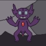  balls bodily_fluids cave cum cum_drip dripping gem gem_eyes genital_fluids genitals grin low_res male nintendo penis pok&eacute;mon pok&eacute;mon_(species) precum purple_body sableye simple_background small_penis smile solo solo_focus teeth toridiaz video_games 