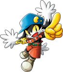  alpha_channel anthro belt bottomwear clothing collar domestic_cat felid feline felis footwear gem gloves handwear hat headgear headwear klonoa klonoa_(series) long_ears male mammal official_art pants ring shoes simple_background smile solo transparent_background video_games yellow_eyes 