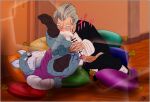  anal anal_beads anal_beads_in_ass anal_penetration anthro anus balls canid dragon_ball dragon_ball_(object) duo erection genitals human king_furry male mammal master_roshi okibearz penetration penis questionable_consent sex_toy sex_toy_in_ass sex_toy_insertion 