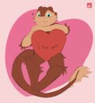  &lt;3 andr0ch anthro blue_eyes blush brown_body brown_fur dragon fur furred_dragon hi_res holidays looking_at_viewer male reed_(andr0ch) sitting solo tail_tuft tuft valentine&#039;s_day 
