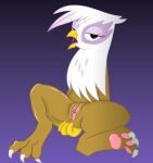  3_toes absurd_res anal anal_fingering anal_masturbation anus avian bodily_fluids brown_body claws clitoris eyelashes feathers feet female feral fingering friendship_is_magic genital_fluids genitals gilda_(mlp) gryphon half-closed_eyes hasbro hi_res lichtman17 looking_at_viewer masturbation my_little_pony mythological_avian mythology narrowed_eyes open_mouth orgasm pawpads paws pussy pussy_juice sitting solo toe_claws toes white_body white_feathers yellow_eyes 