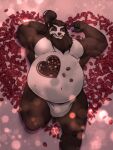  2022 anthro asian_clothing belly black_body black_nose blizzard_entertainment clothing cobaltgrande east_asian_clothing fundoshi hi_res holidays humanoid_hands japanese_clothing lying male mammal moobs overweight overweight_male pandaren solo underwear ursid valentine&#039;s_day video_games warcraft white_body white_clothing white_fundoshi white_underwear 