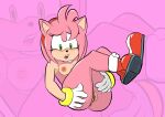  absurd_res amy_rose anthro anus bodily_fluids breasts drooling eulipotyphlan female genitals hedgehog hi_res lying maghost mammal nude on_back open_mouth pussy saliva sega simple_background small_breasts solo sonic_the_hedgehog_(series) spreading 