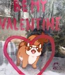 &lt;3 2022 brown_body dot_eyes feral hi_res holidays mammal pachi_mapache procyonid raccoon real text tongue tongue_out valentine&#039;s_day white_body 