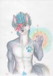  absurd_res anthro canid canine canis david_bowie_(artist) garnetto hi_res male mammal nightwind solo wolf 