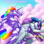  cape cum gradient_hair horse masked rainbow rainbow_cum rainbow_hair robot_unicorn_attack unicorn yaoi 