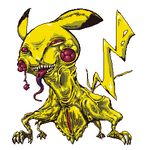  gen_1_pokemon lowres monster no_humans pikachu pixel_art pointy_ears pokemon pokemon_(creature) sharp_teeth simple_background standing teeth tongue tongue_out tusika white_background 