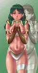  breasts dark_skin fingerless_gloves garter garters gloves kiku soul_calibur soul_calibur_iv soulcalibur_iv talim twintails 