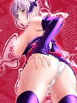  ass ayane ayane_(doa) blush breasts dead_or_alive grabbing_own_ass large_breasts no_bra panties pink_hair purple_hair tecmo thighhighs thong 