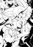  aku_tojyo amy_rose anus breasts cervix chained chains clitoris erect_clitoris furry monochrome nipple_clamps nipples penis pussy rouge_the_bat sonic_the_hedgehog spread_pussy tojyo 