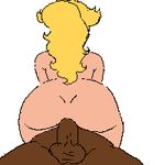  animated animated_gif ass blonde_hair crown dark-skinned_male dark_penis gif girl_on_top interracial lowres nude penis princess_peach sex straddle super_mario uncensored 