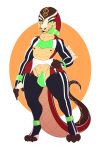  2019 aerothefox anthro armband brown_fingernails brown_nipples bulge circle_background clothed clothing collar countershade_face countershade_tail countershade_torso countershading detailed_bulge digital_media_(artwork) full-length_portrait garter_belt garter_straps girly green_armband green_collar green_eyes green_jewelry green_necklace hand_on_hip head_markings hi_res jewelry legwear lingerie looking_at_viewer male markings multicolored_body multicolored_clothing multicolored_scales multicolored_topwear necklace nipples orange_markings partially_clothed pattern_clothing pattern_legwear pattern_stockings pattern_topwear portrait purple_clothing purple_legwear purple_stockings red_body red_scales reptile scales scalie seamen simple_background smile snake snake_aero_(aerothefox) solo standing stockings striped_clothing striped_legwear striped_stockings striped_topwear stripes tail_markings tan_body tan_scales thick_thighs toeless_legwear toeless_stockings topwear white_garter_belt wide_hips yellow_body yellow_countershading yellow_scales 