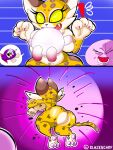  anthro big_breasts blazedscarf breasts butt clawroline duo female hi_res kirby kirby_(series) kirby_and_the_forgotten_land male male/female meme nintendo pok&eacute;mon thick_thighs video_games wide_hips yamcha_death_pose 